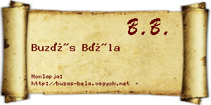 Buzás Béla névjegykártya